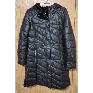 Marc New York Women's Black Winter Ultra Warm Down Puffer Coat w/Hood Size M